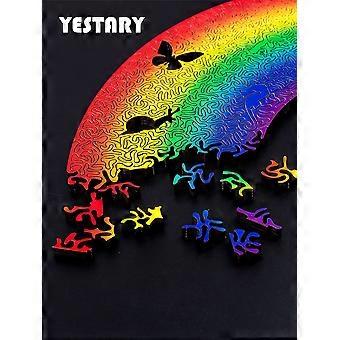 3d Wooden Rainbow Puzzle Toys Wood Jigsaw Puzzle Toys Board Game Brain Iq High Difficulty Toys For Adults Children Gifts
