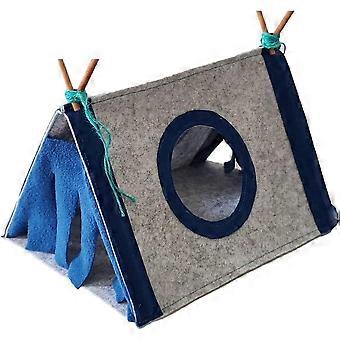Fleece Small Animal Tunnel with Two Entrances, Removable Cushion, and Reversible Pad for Guinea Pigs, Hamsters, and Rabbits