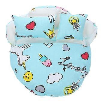 Saco de dormir decorativo para boneca, azul, reutilizável, 1 conjunto.
