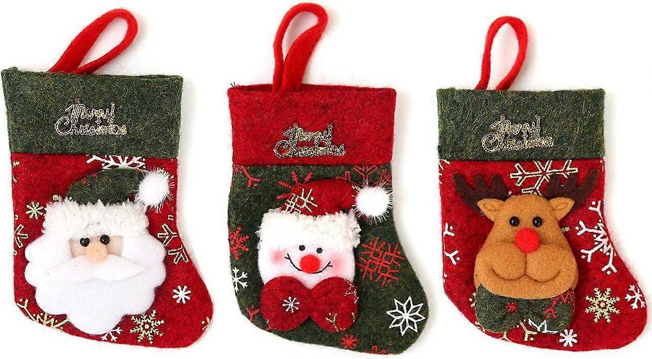 3 Pcs Mini Christmas Stocking Decoration