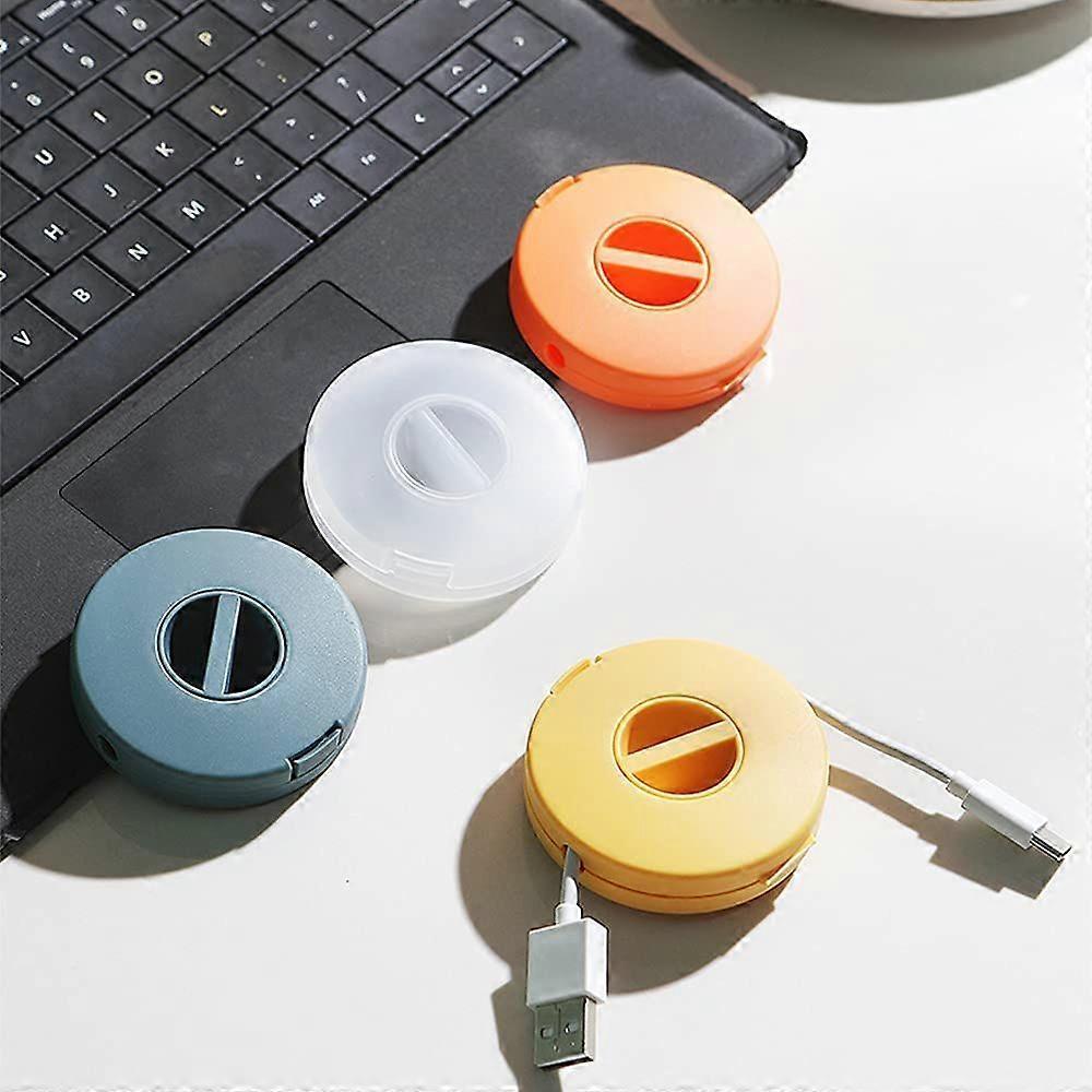 4 Pack Empty Stretchy Compact Multipurpose Headphone Case for USB Cable, Data Cables(Round)