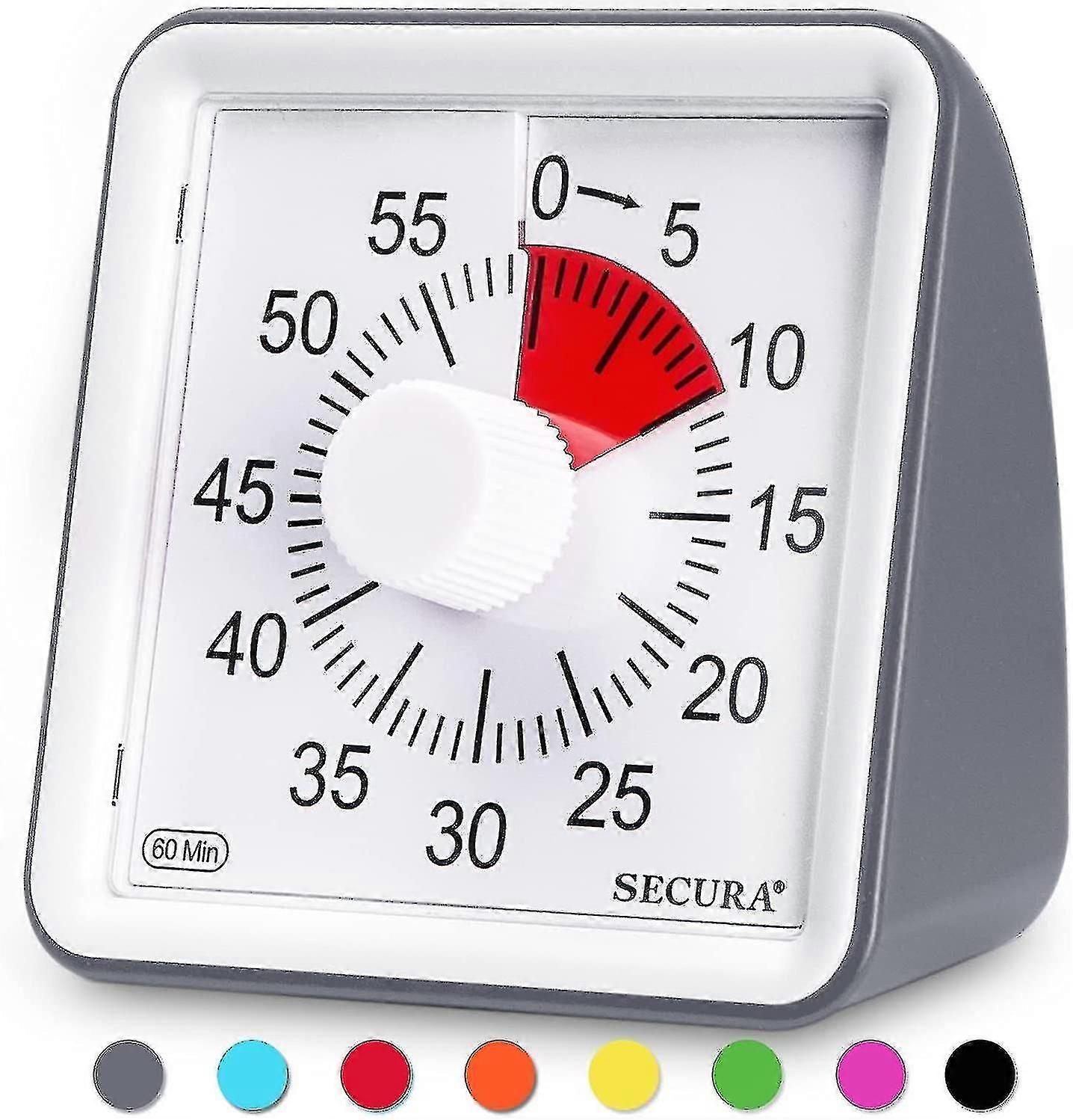 60-minute Visual Timer, Classroom Countdown Clock, Silent Timer For Kids And Adults(dark Gray)