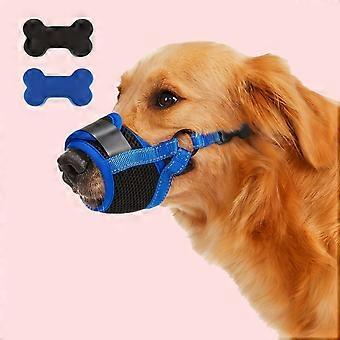 Hundemaulkorb aus weichem Netzgewebe, verstellbar, atmungsaktiv, bissfest, bellkontrollierend, ermöglicht Trinken beim Training und Spazierengehen