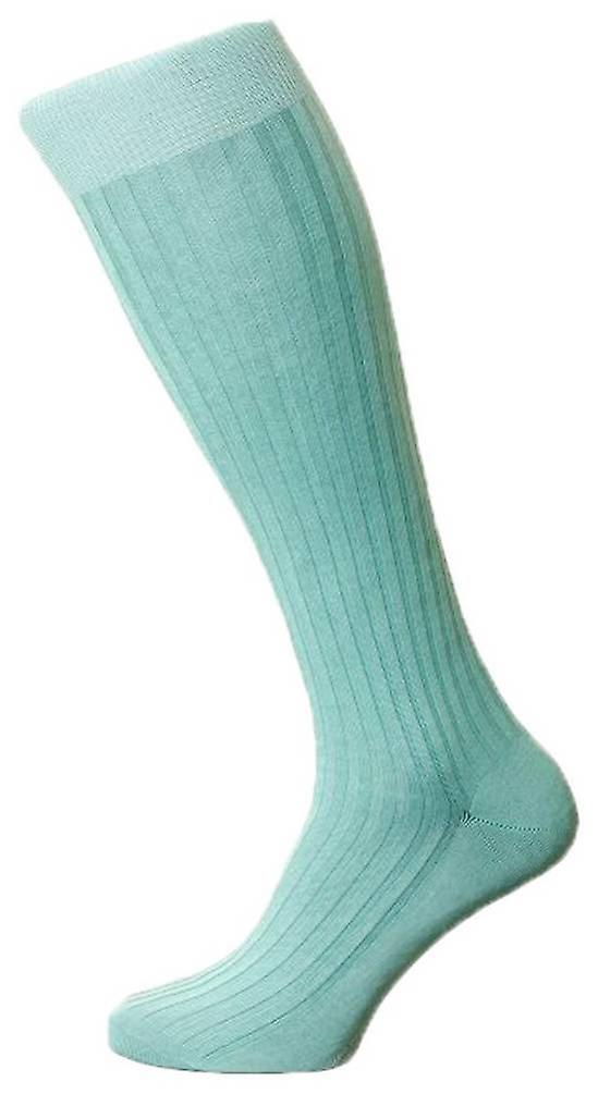 Pantherella Danvers Cotone Fil D'Ecosse Sopra le Calze di Vitello - Verde Menta