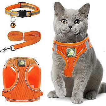 Reflective Cat Harness and Leash Adjustable Anti Escape Breathable Kitten Vest