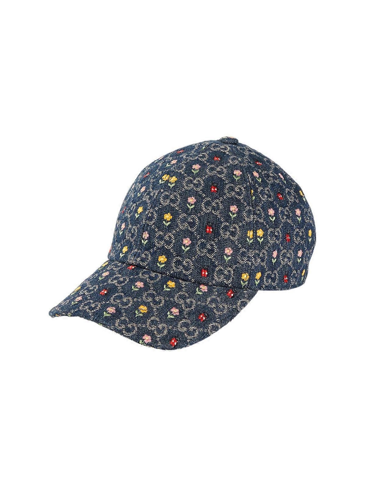 Embroidered GG Denim Baseball Cap