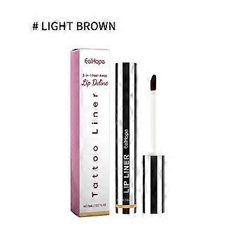 Le crayon à lèvres pelable souligne le contour des lèvres et révèle leur couleur. Longue tenue, waterproof, il ne s'estompe pas facilement. Crayon à lèvres pelable marron clair