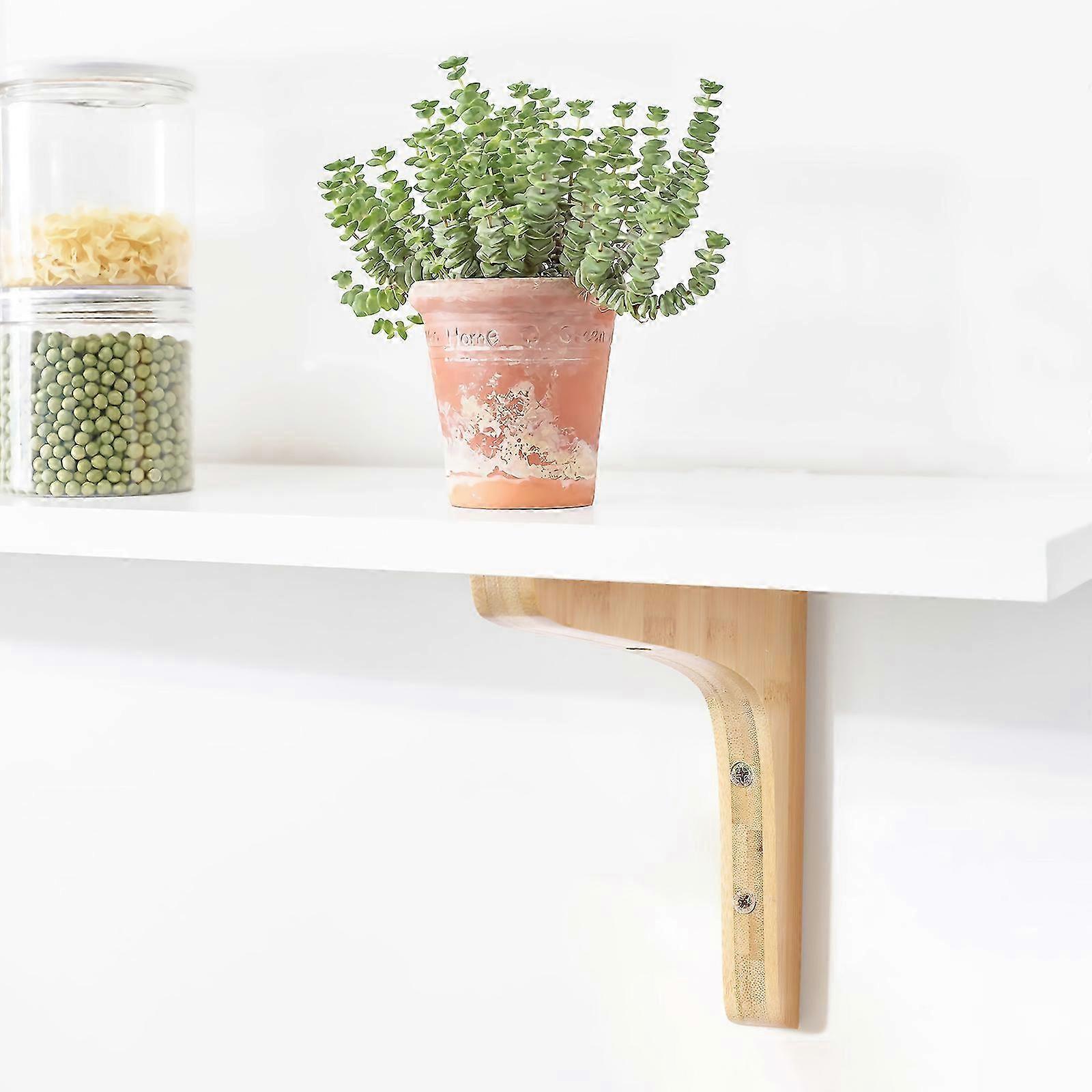 Wall Mount Bamboo Bracket for Supporting 6Pcs Bamboo Floating Shelf Triangle Bracket