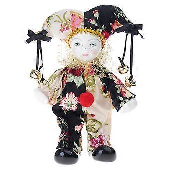 Kunstnerisk Triangel Porcelæn Dukke Samlerobjekt Legetøj Bowknot Harlekin Unik porcelæn Dukke Figur Flerfarvet