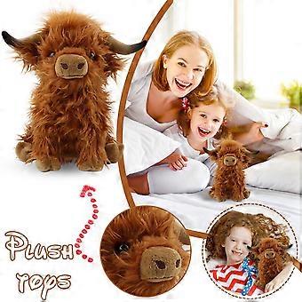 Pluche Schotse hooglandkoe, 23 cm groot, zacht en realistisch knuffeldier, boerderijdecoratie, cadeau voor kinderen en vrienden