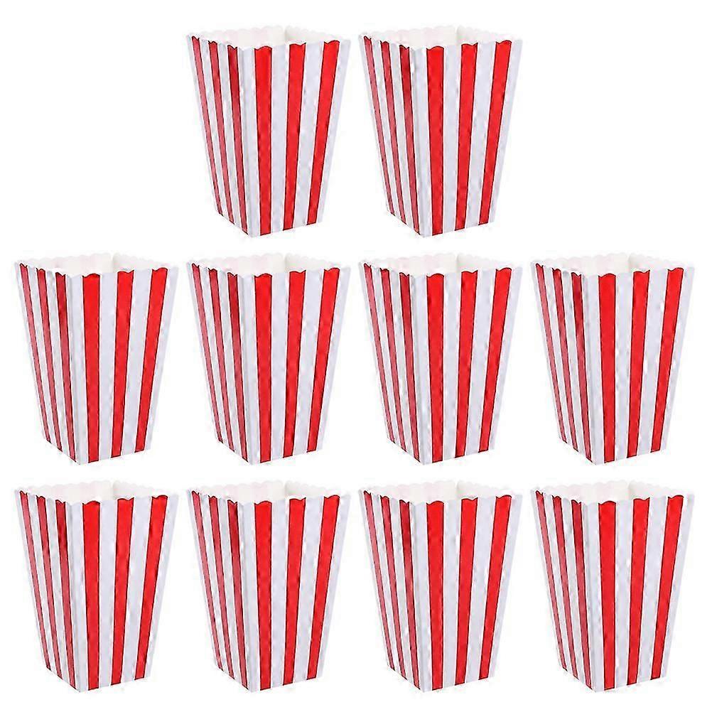 Popcorn Containers Small Popcorn Boxes For Party Red Rectangular Paper Storage Packaging 10Pcs