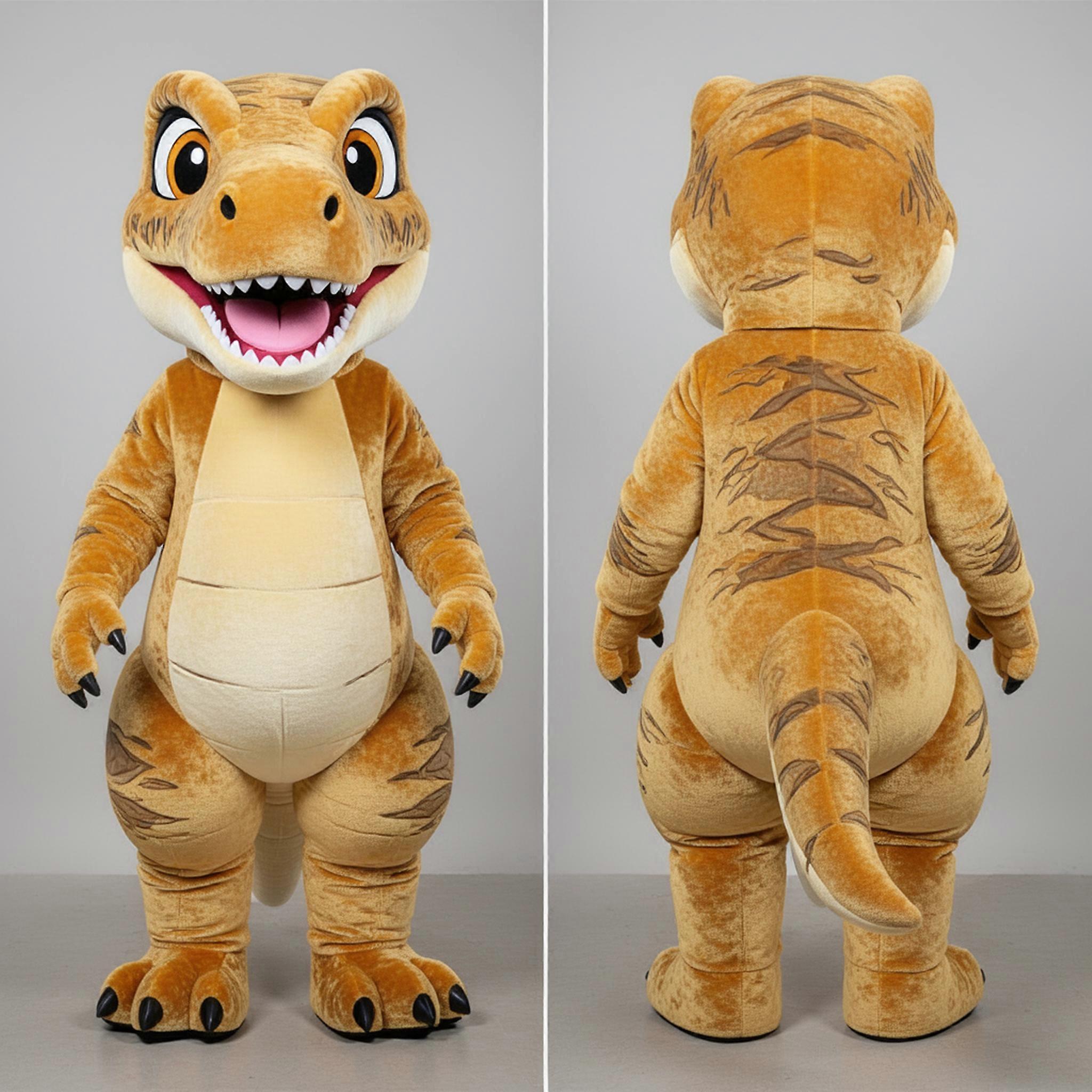 MASTICOT Golden Broad Shouldered Velociraptor Mascot