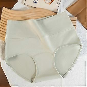 High Waist Antibacterial Breathable Solid Color Cotton Crotch Women Underwear