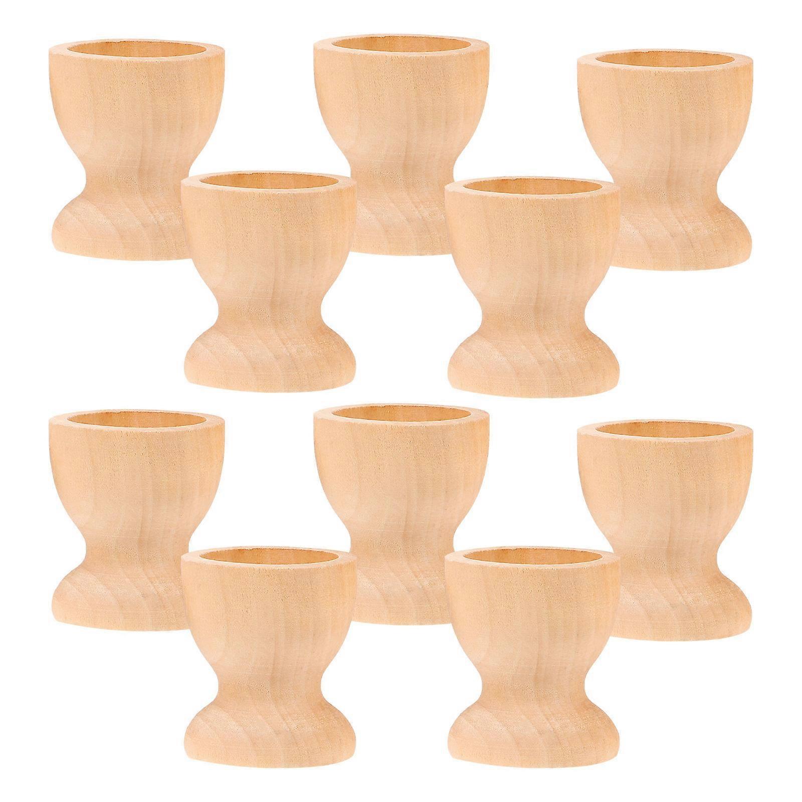 Porte-œufs en bois pour la cuisine, lot de 10 ustensiles de cuisine, plateau à œufs et coupelles