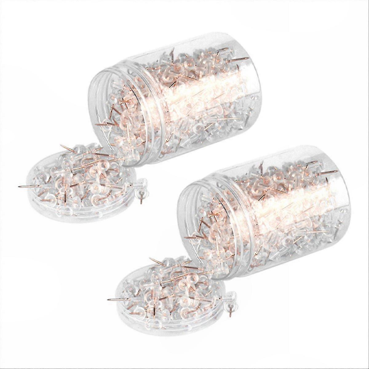 2 Cans I-Shaped Cork Plastic Thumbtacks & Maps Nails