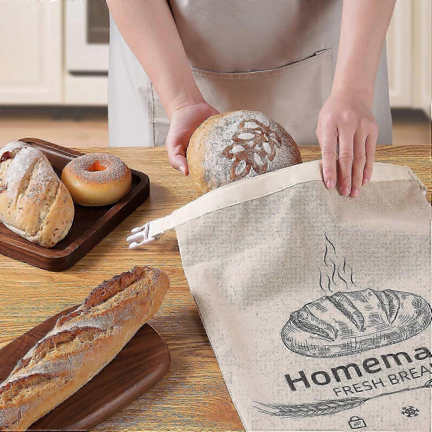 Linen Beeswax Bread Storage Bag