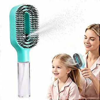 Haarbürste mit Wasserspray für Kinder, Entwirrungsspray-Kamm für feines Haar, 1 Grün