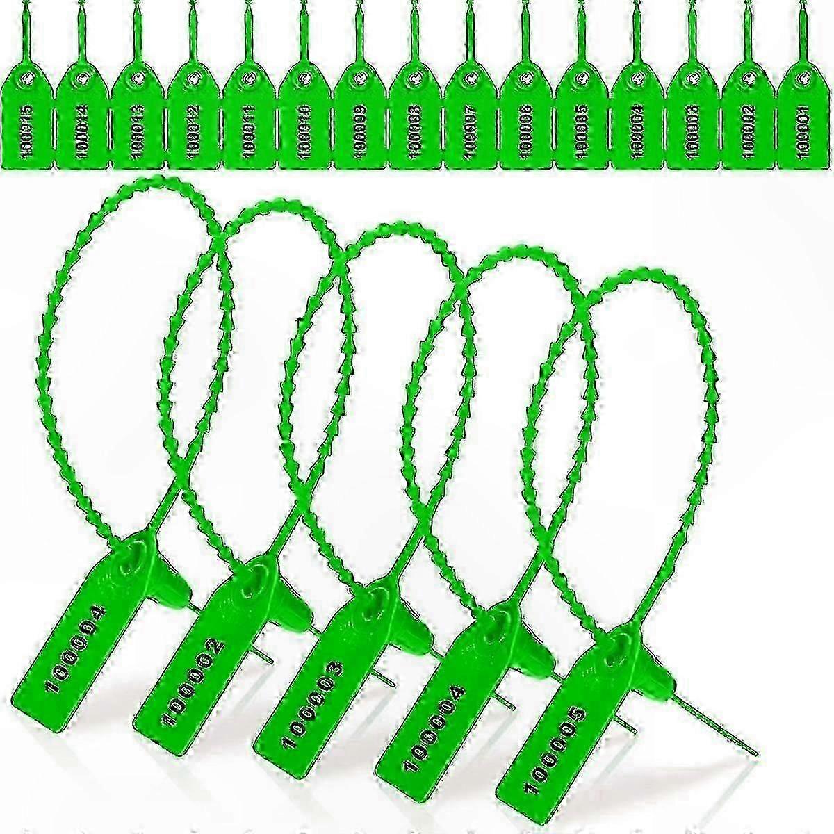 Green Security Seals for Fire Extinguishers, 1000 Pack Tamper-Proof Plastic Tags