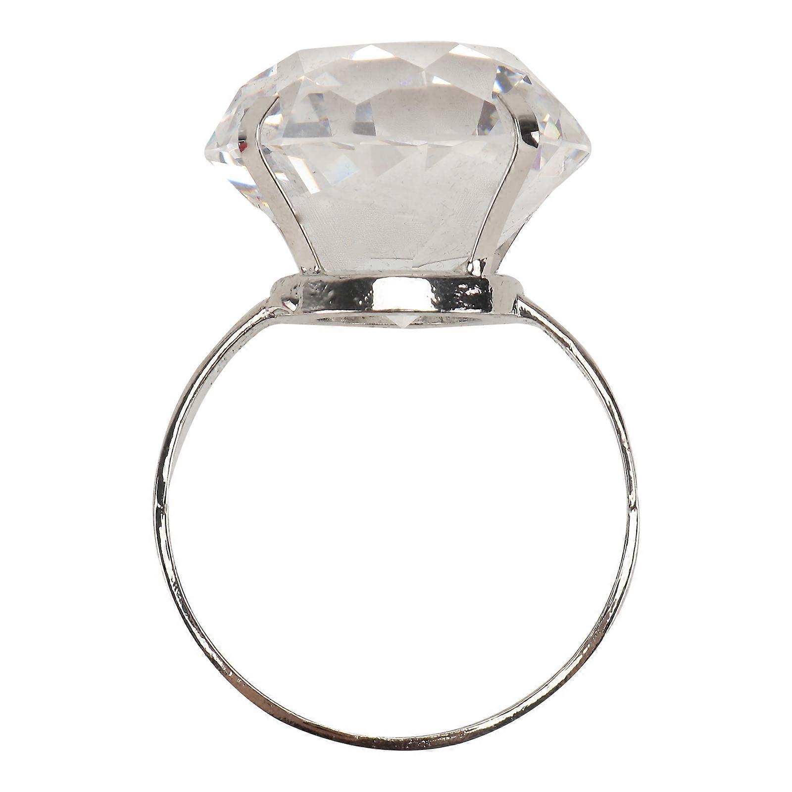 1Pcs Diamond Wedding Ring Decorative Finger Ring for Silver Proposal