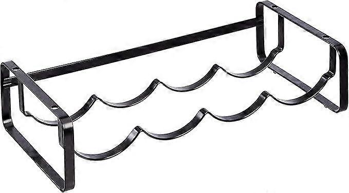 Stackable tabletop bottle rack, Black, 9.5D x 40W x 20H centimeters
