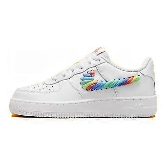Nike Air Force 1 Low Weiß Regenbogen Schnürsenkel Swoosh GS FQ4948-100