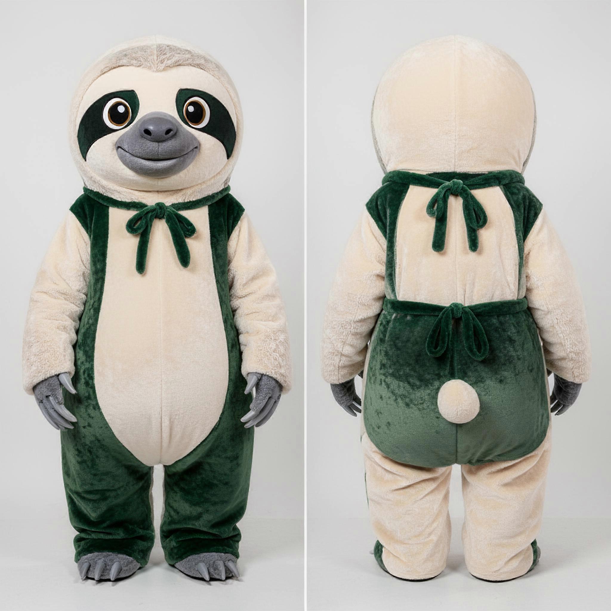 MASTICOT Cream Velvety Giant Sloth Mascot