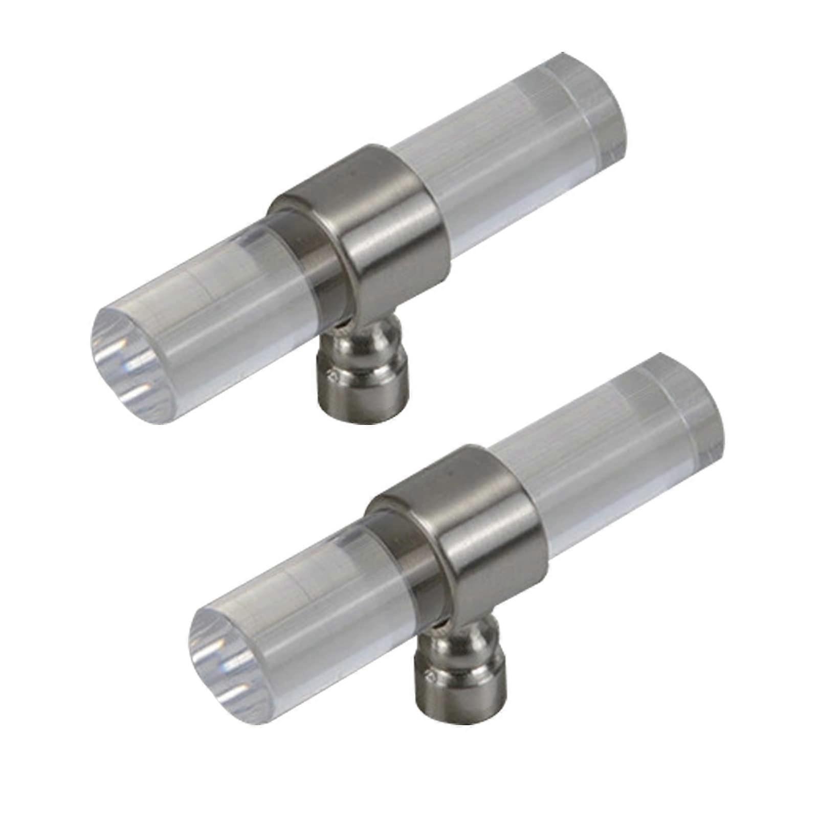 Retro Crystal Acrylic Cabinet Handles, Transparent Drawer Pulls, Single Hole Wardrobe Knobs, 2 Pack