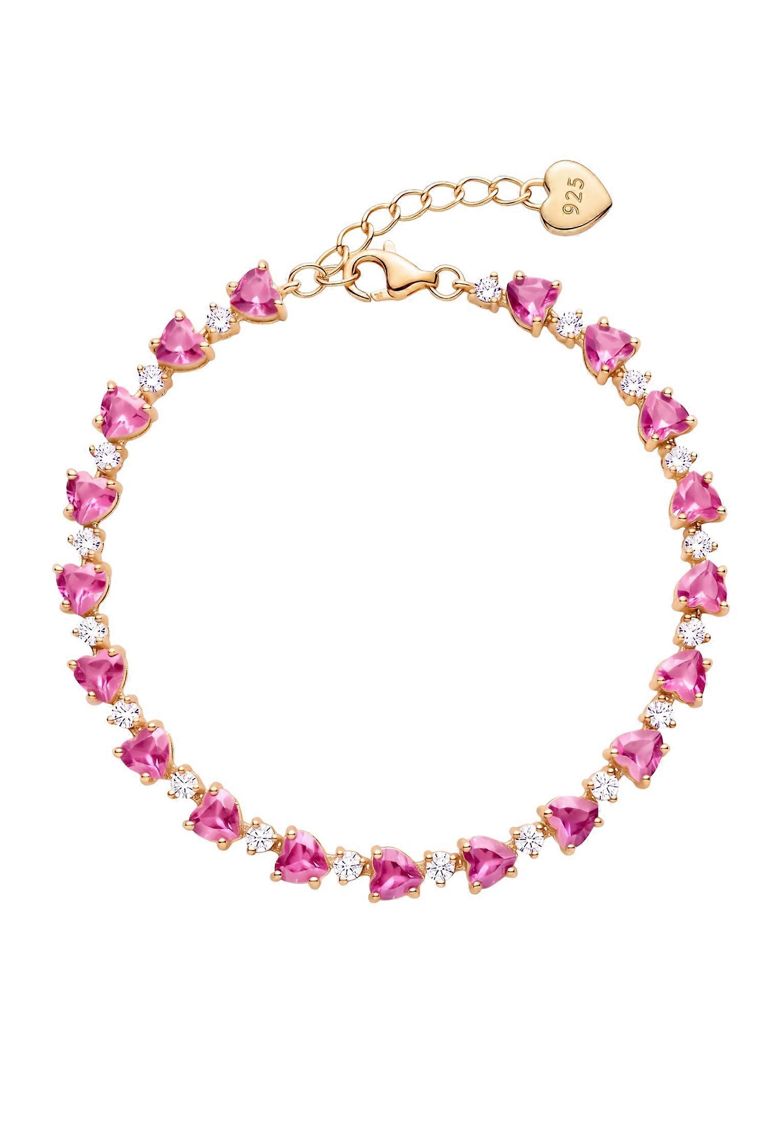 Asscher Cut Heart Tennis Bracelet Ruby Gold