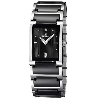 Festina sra.ace.esf.esf.black. Quartz Analog Woman Watch with Ceramic Bracelet F16536/2