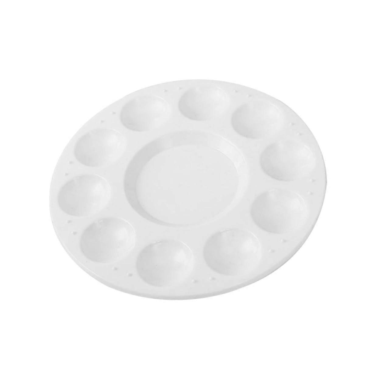 6pcs Round Plastic Paint Palette Set for Artists Students DIY, Stackable Easy Clean Durable Tray