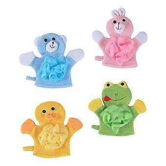 Cartoon Kids Bathing Glove for Body Cleaner 4Pcs Assorted