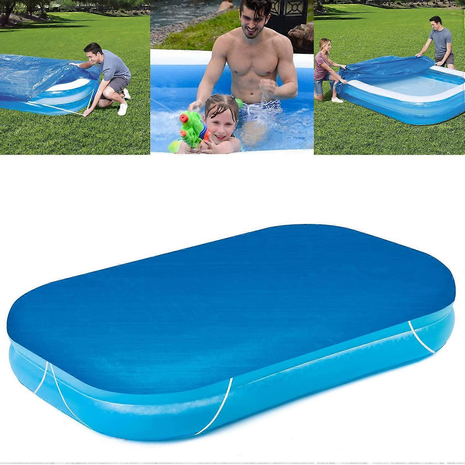 Inflatable Rectangular Pool Cover 103 x 69 in Dustproof Waterproof Pool Protector 262 x 175 cm