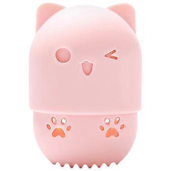 Pink Makeup Puff Holder for Storage Use Makeup Blender Sponge Box Portable