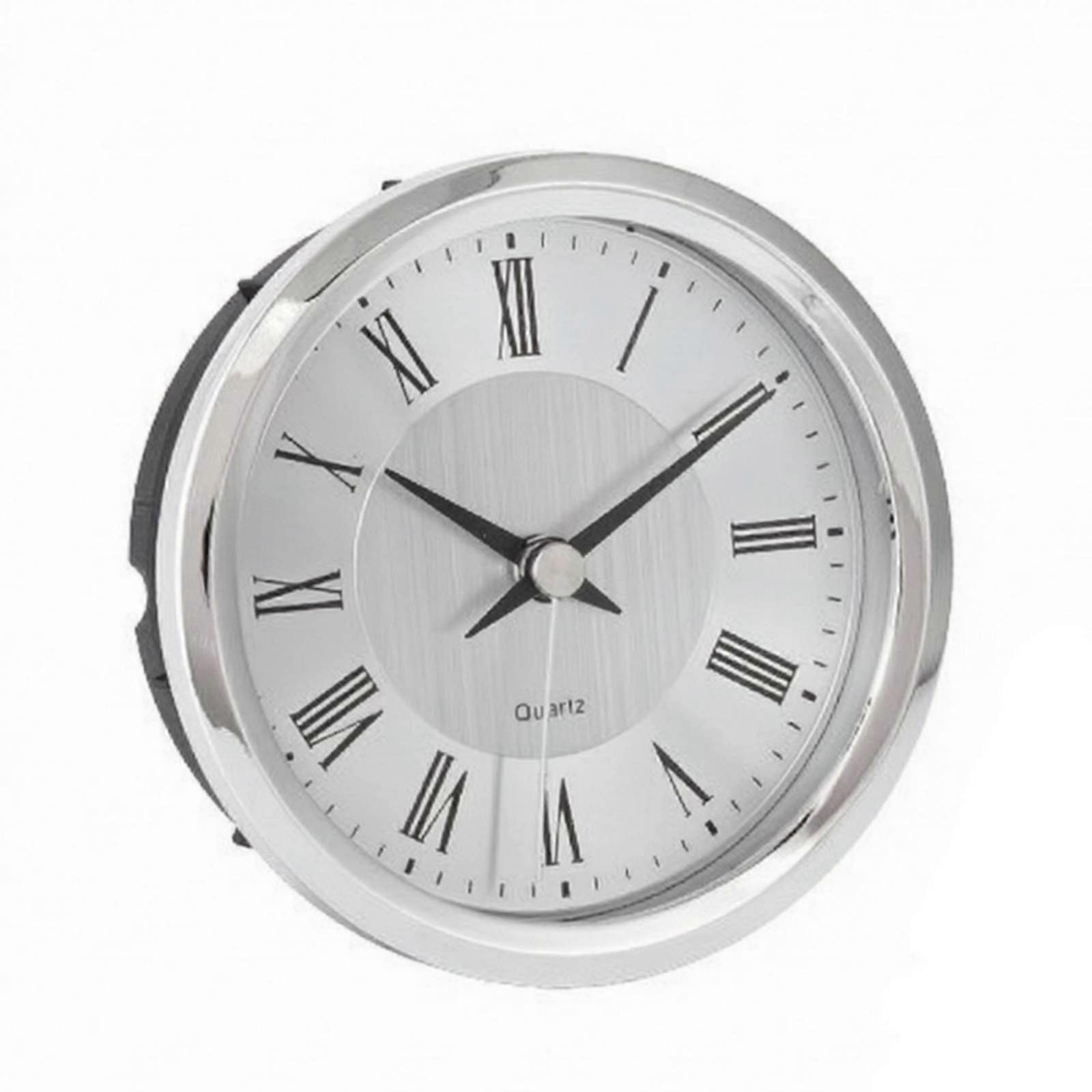 Clock Insert with Roman Numerals | Brushed Dial Center, Compact Shallow Design,