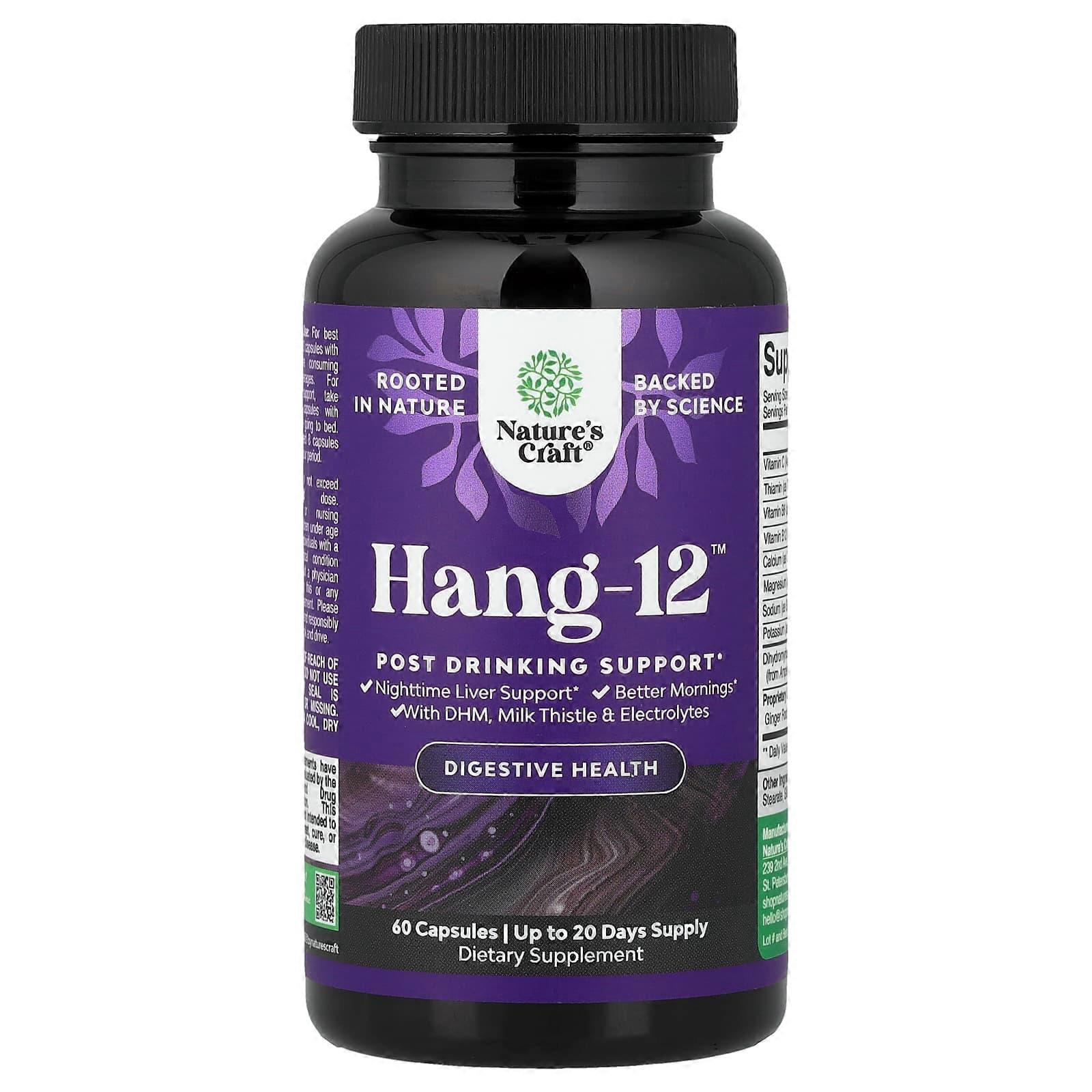 Nature's Craft, Hang-12, Post Drinking Support, 60 Capsules