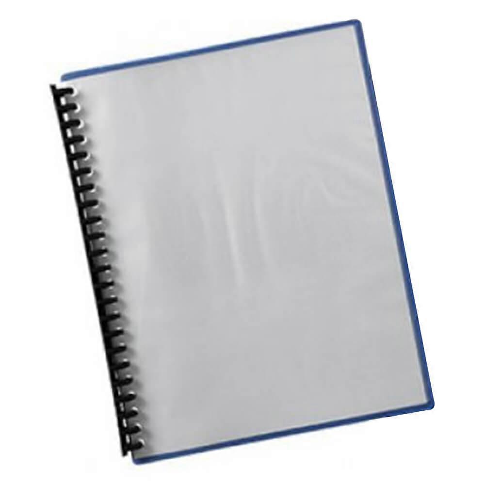 BLUE BACK Marbig A4 Clear Front Soft Touch Binder Display Book 20 Pockets