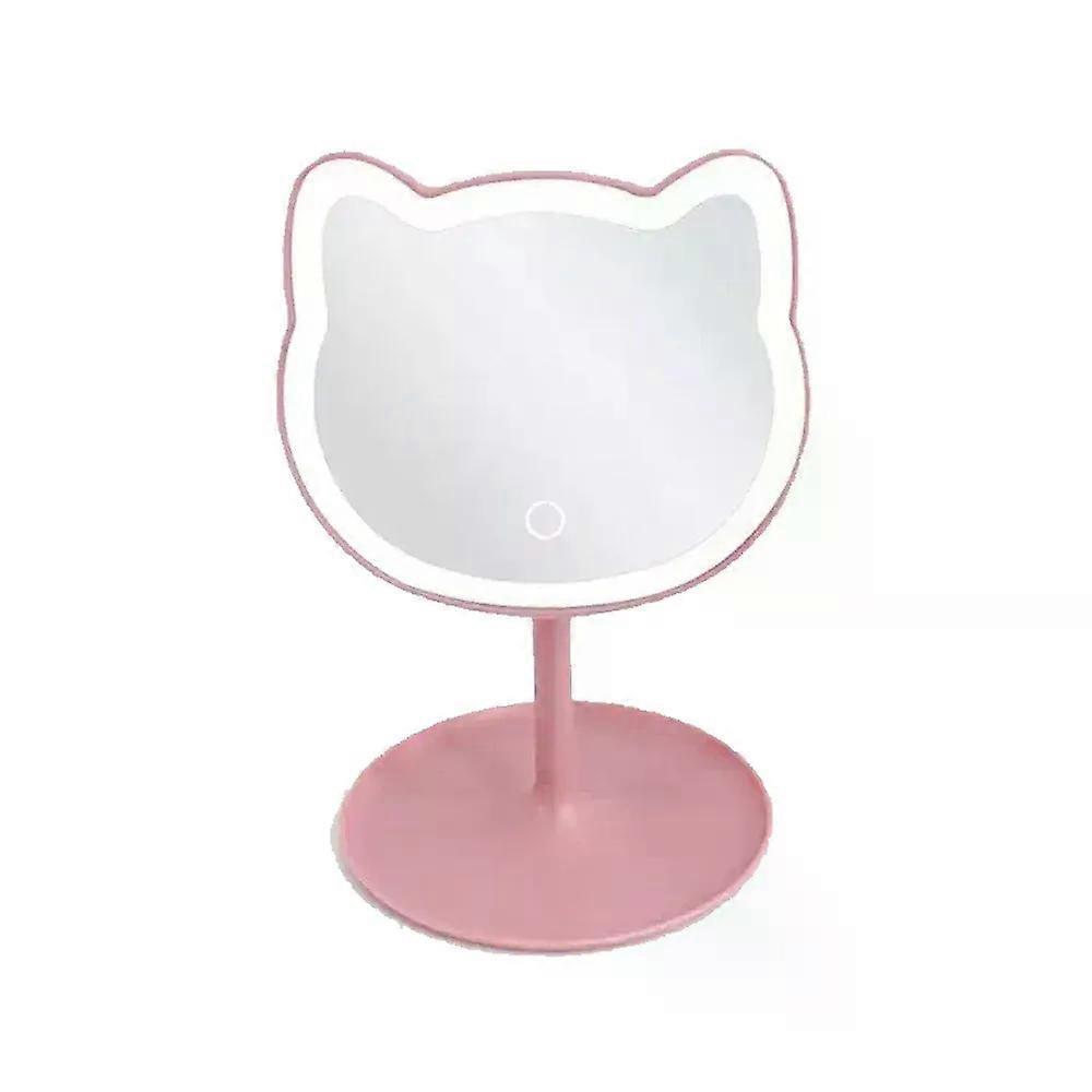 Flat Surface Cartoon Cat LED Makeup Mirror