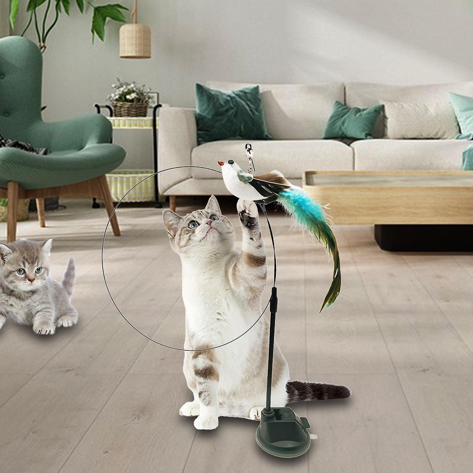 Feather Cat Stick Sucker Toy with Suction Cup Having Fun Exerciser Playing