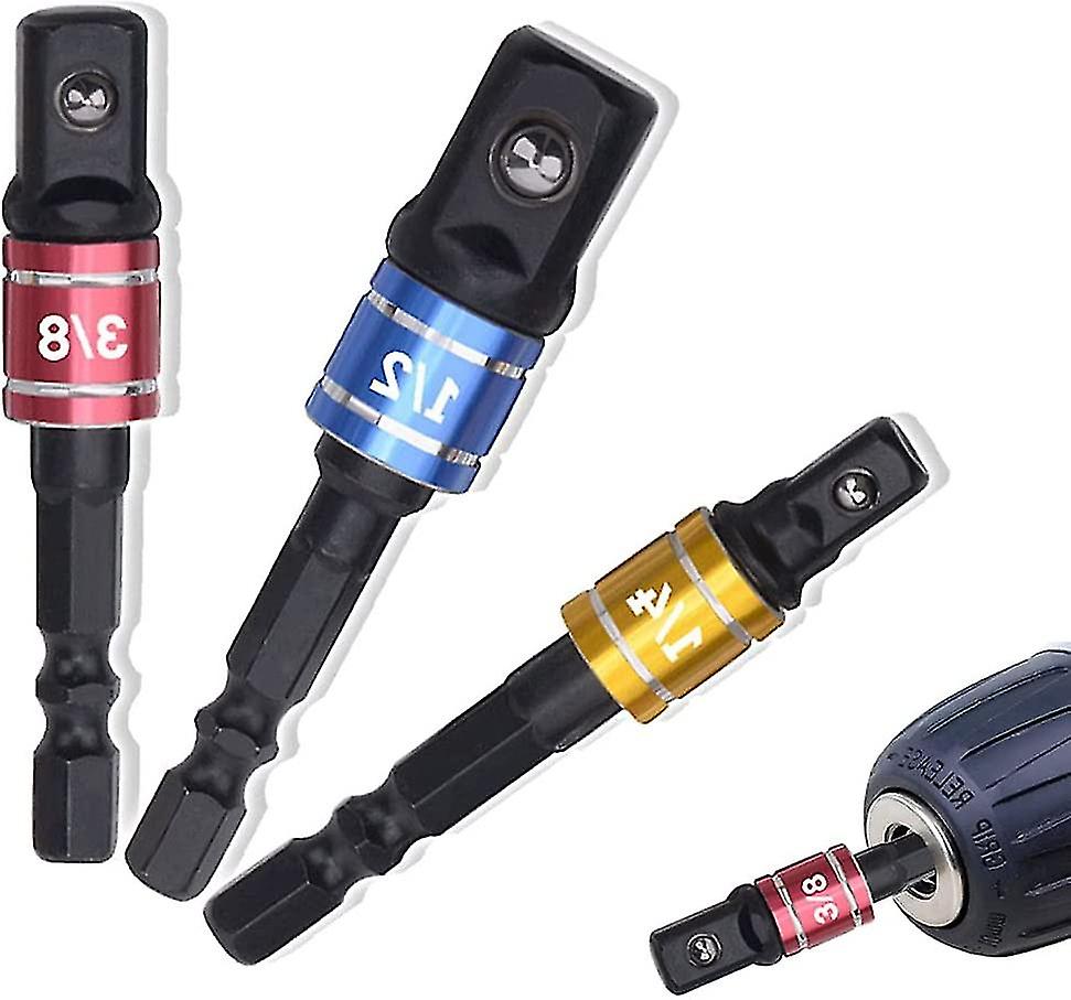 Socket Holder Adapter 1/4" 3/8" 1/2" Socket Holder Adapter For Impact Driver Socket Holder Adapter Impact Driver Drill Driver Socket Set Of Colored Ex