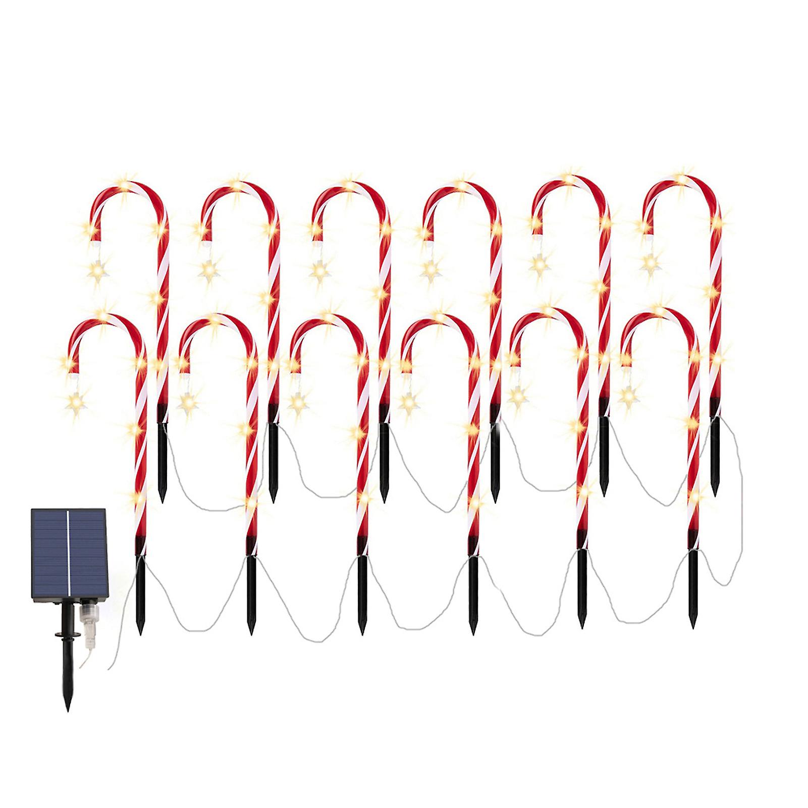 Christmas Candy Cane Pathway Markers Lights Plug In Waterproof Candy Cane