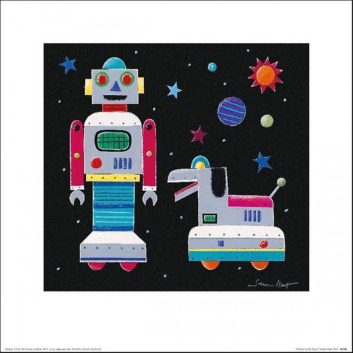 Simon Hart A Robot & His Dog Paper Print