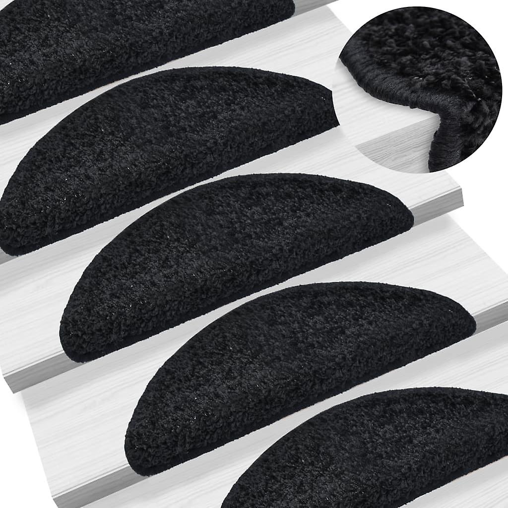 Step mats 15 pcs. 65x21x4 cm Black Half Round Large