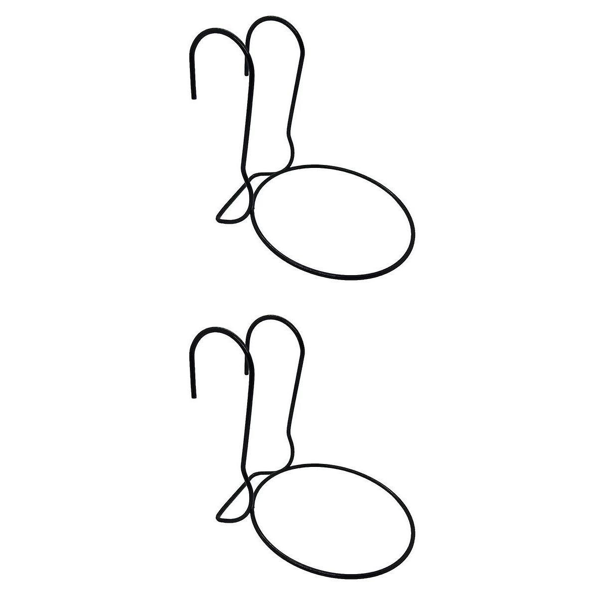 2 יחידות גדר מחזיק עציץ פרח טבעת קיר רכוב על קיר אדניות ברזל ווים קולבים