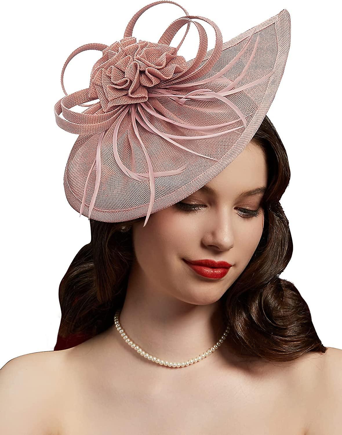 New Church Tea Party Teardrop Fascinator Kentucky Derby Hat Fascinator Pillbox Hat Headband for Coc