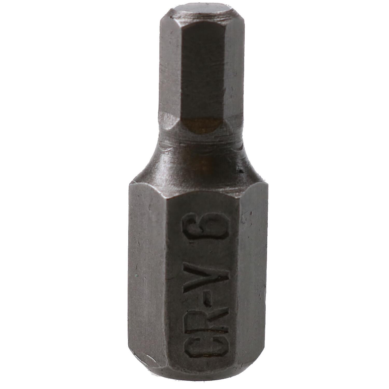 6mm Hex Allen Key Bit 30mm Length 10mm Shank Chrome Vanadium Hardened Tip