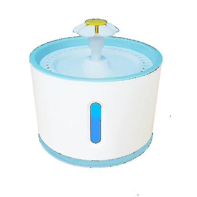 Automatic Cat Water Fountain With Filter 2.4l Pet Drinking Water Dispenser Electric Usb Led (blue)