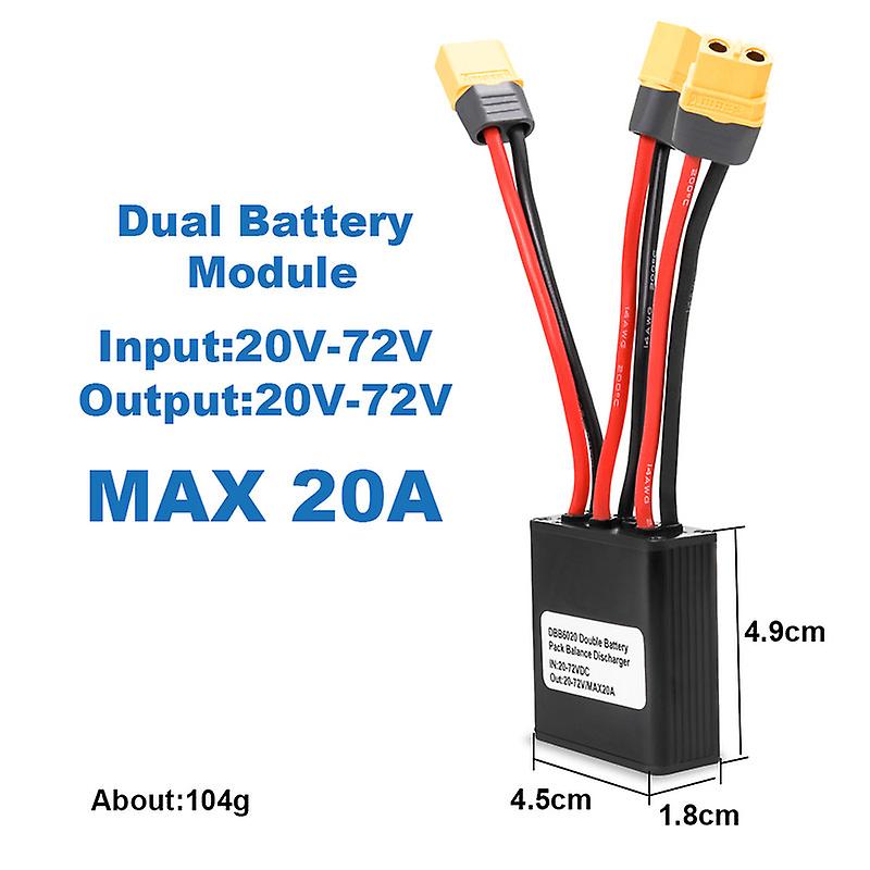 Ebike Dual Battery Balanced Discharge Module For 24v 36v 48v 52v 68v 72v Battery Max Current 20a