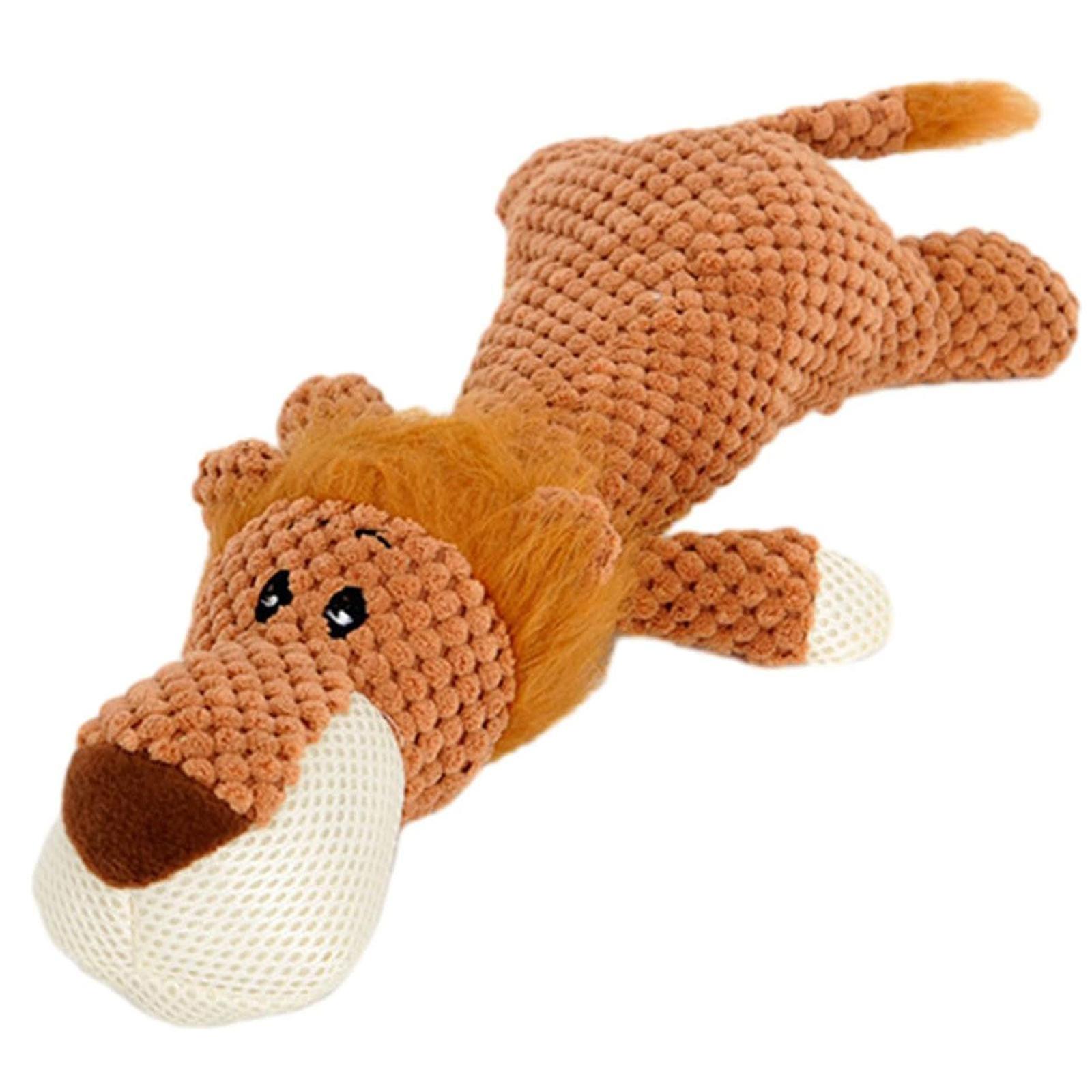 Antarcking Indestructible Robust Animal Lion Toy With Squeakers, Unbreakable