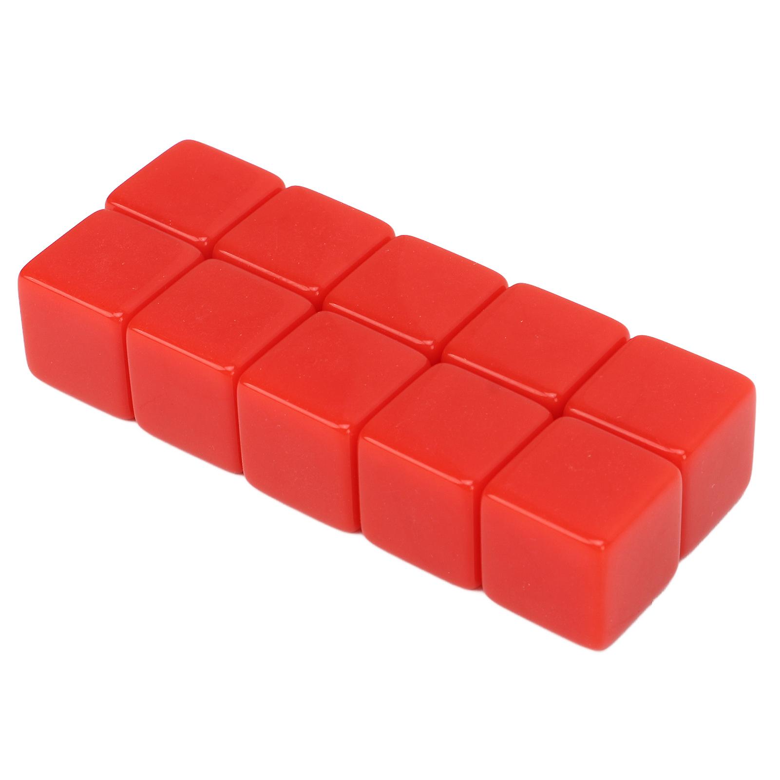 30 Pcs 16mm Dice Set Six Sided Blank Dice Write On Cubes Game for Math Teaching Education Red