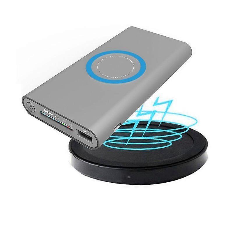 DIY Power Bank Case Type C Wireless Charging DIY Mobile Power DIY Mobile Power Box Kit for 10000mah Lithium Ion Battery Gray